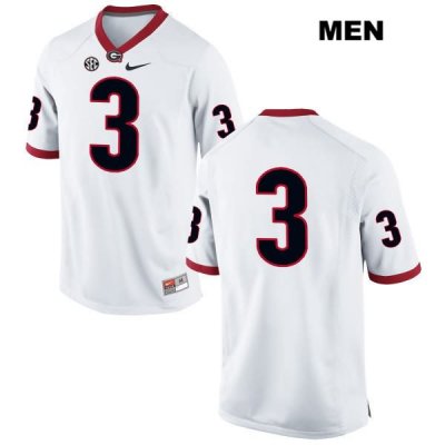 Men's Georgia Bulldogs NCAA #3 Tyson Campbell Nike Stitched White Authentic No Name College Football Jersey TEZ0654TA